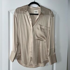 Abercrombie & Fitch Oversized Satin Button Up